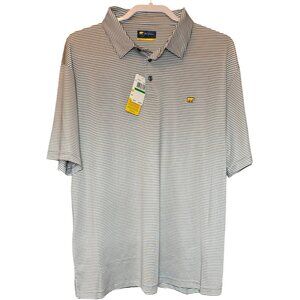 Jack Nicklaus Mens Golf Shirt Enhanced Stretch UPF White/Gray Stripe - Size L